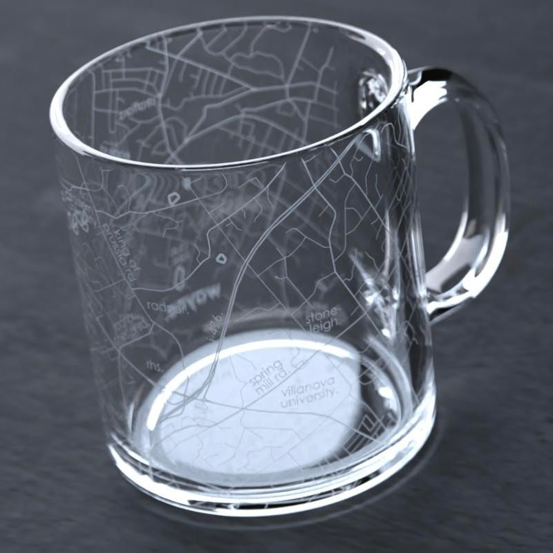 "Wayne" Etched Glass Mug