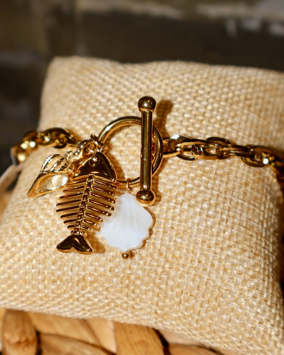 The Golden Fish Charm Bracelet