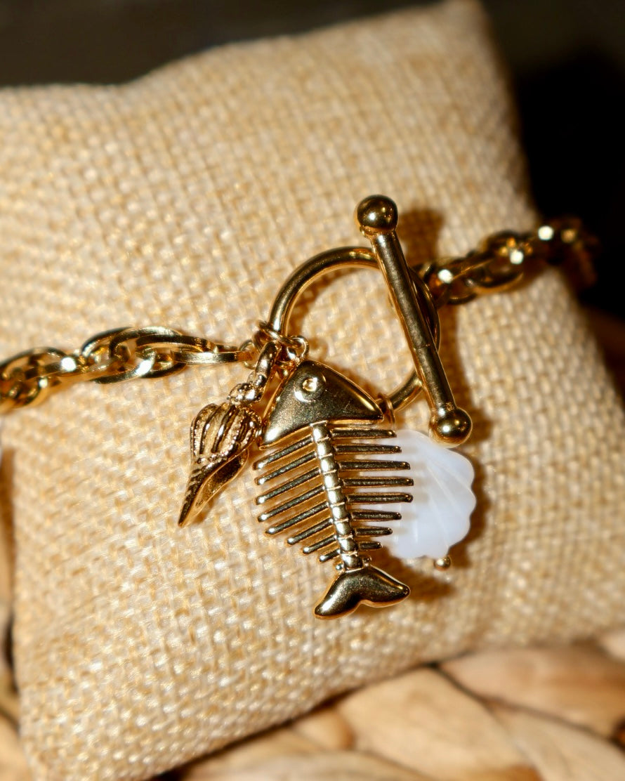 The Golden Fish Charm Bracelet