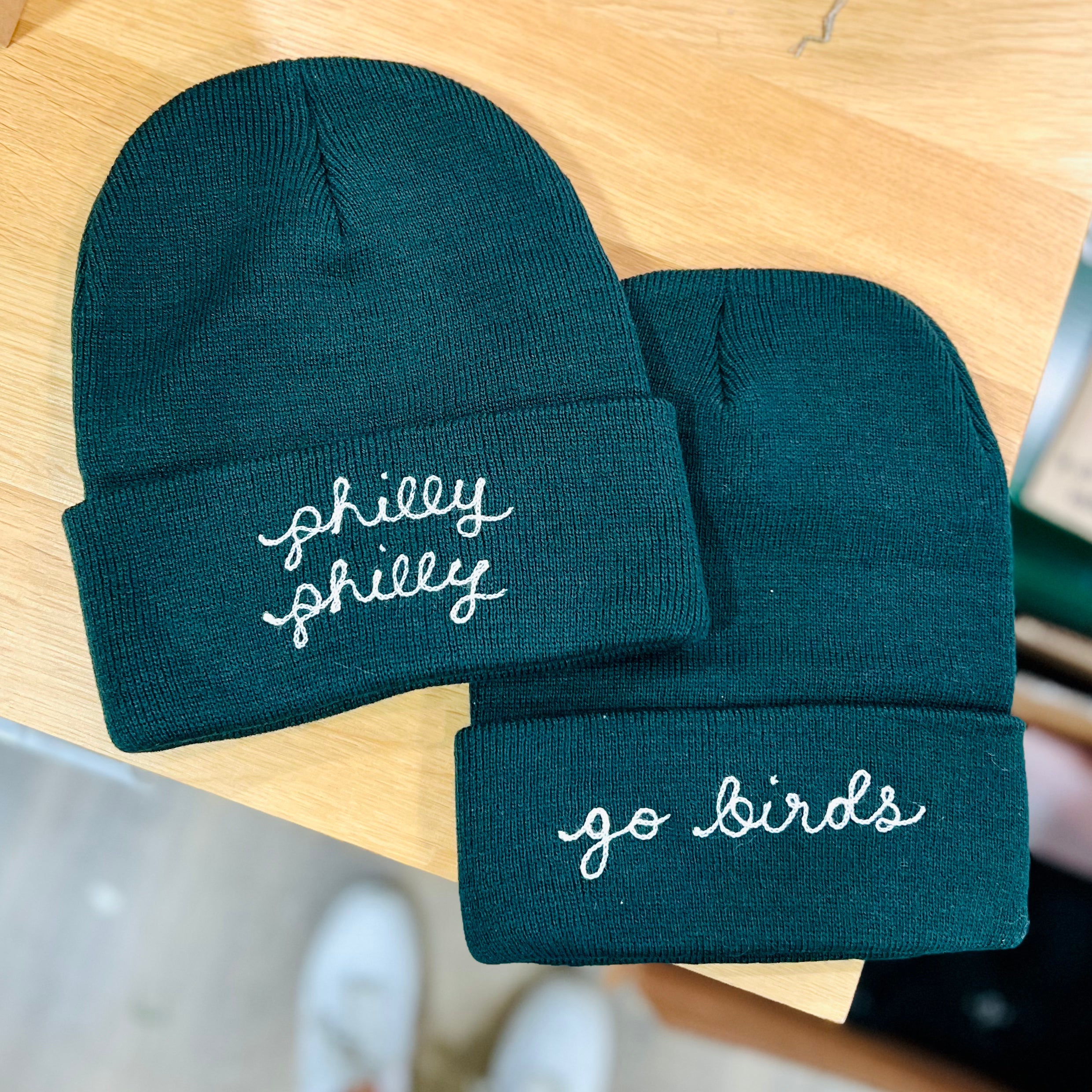"Go Birds" Chainstitch Beanie