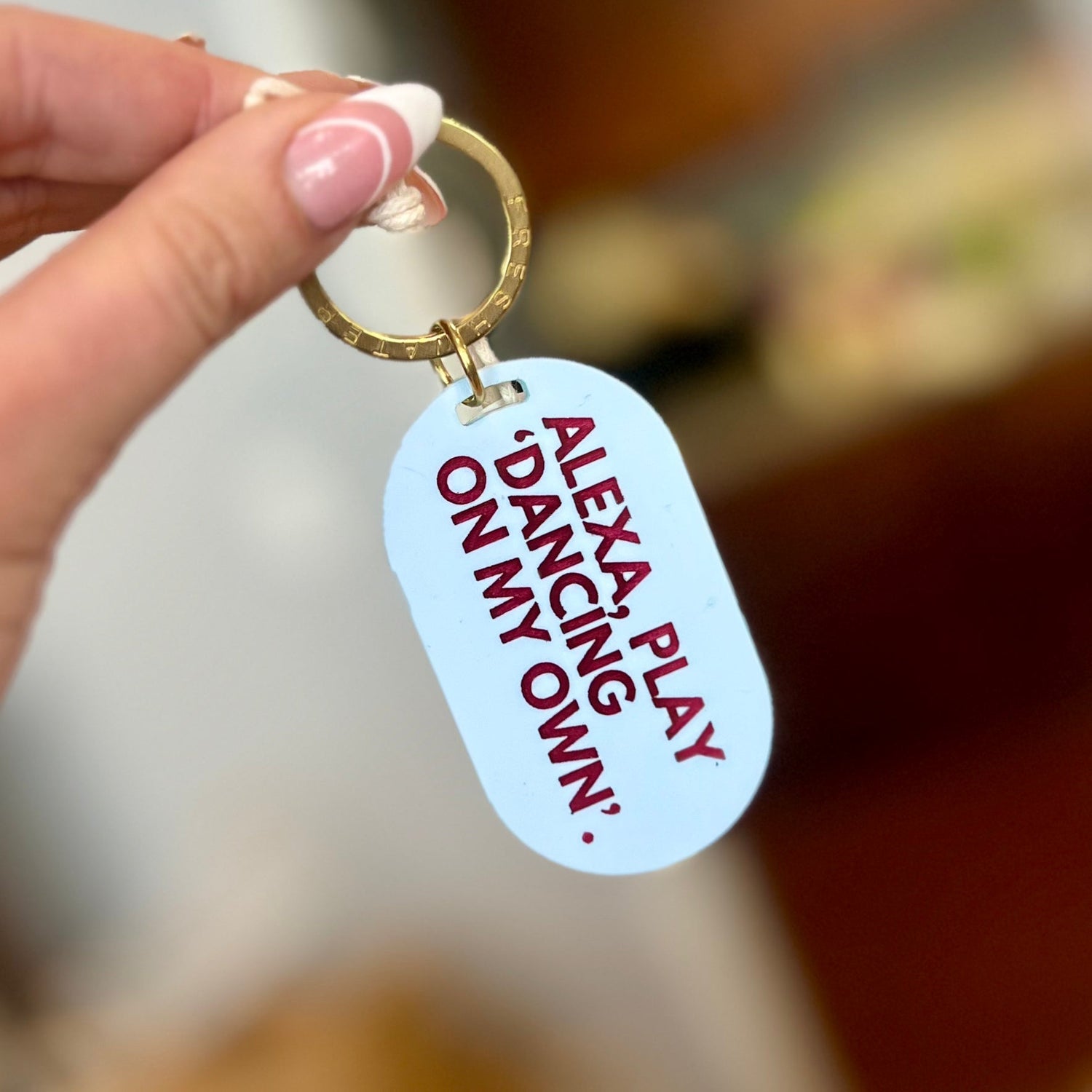 "Dancing On My Own" Key Tag