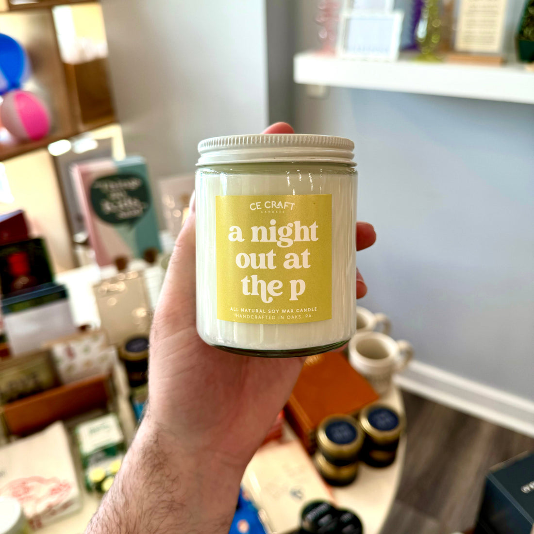 "A night out at the P" Candle