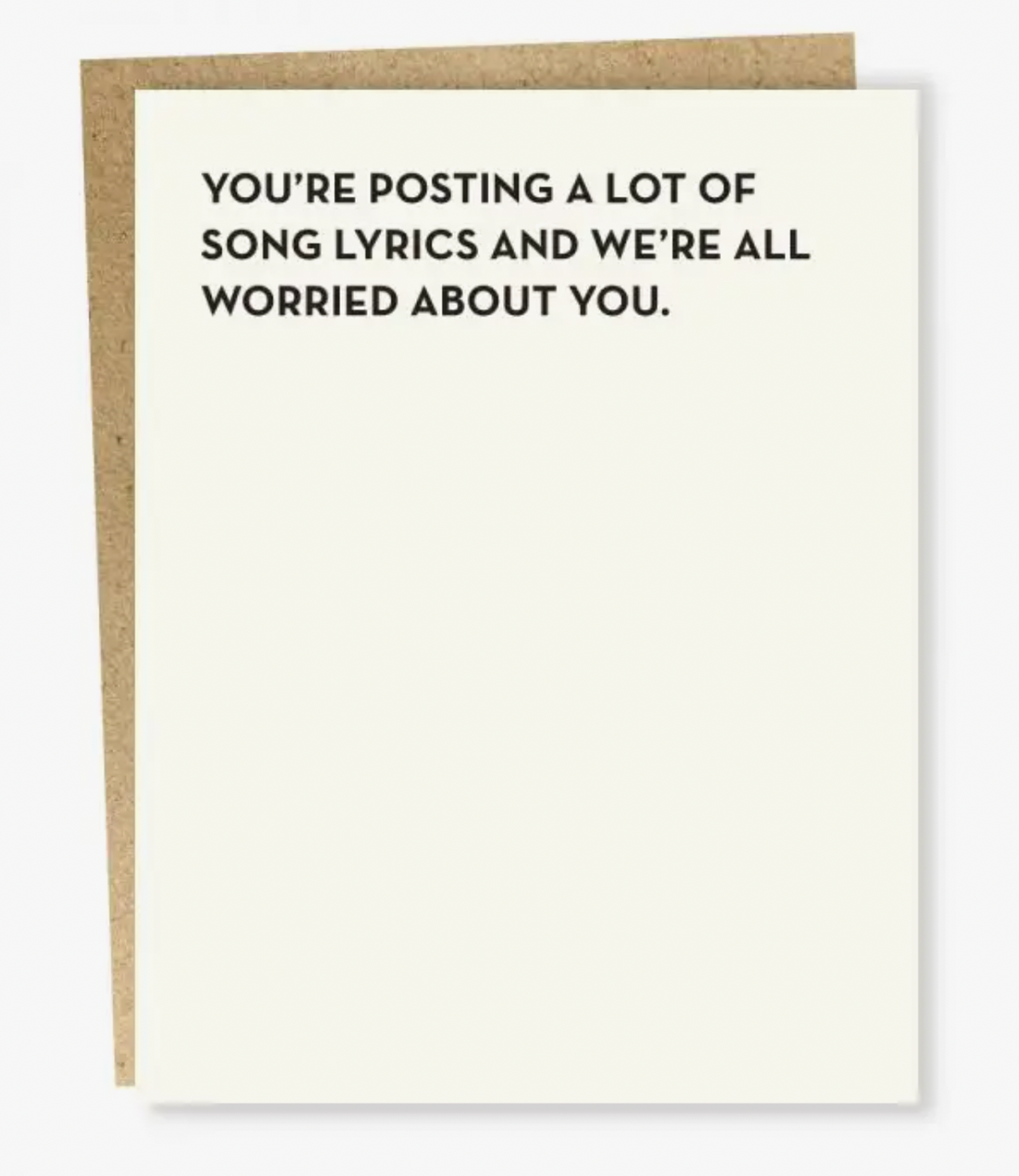 "Posting a Lot of Song Lyrics" Card