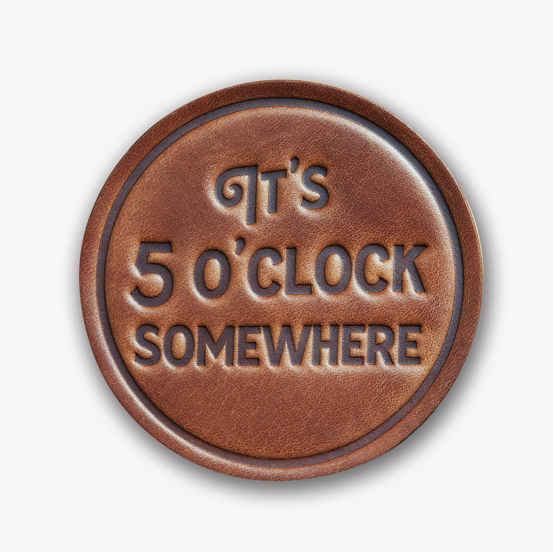 Bourbon Break Leather Coaster