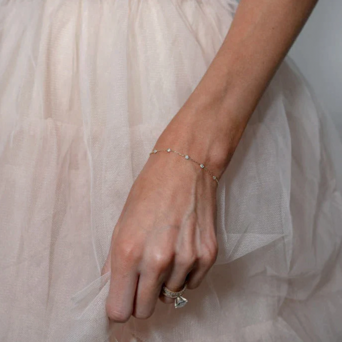 "Loverly" Crystal Dotted Gold Bracelet