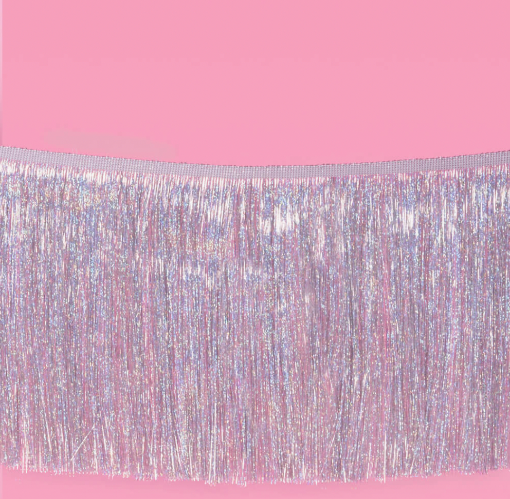 Silver Iridescent Fringe Banner