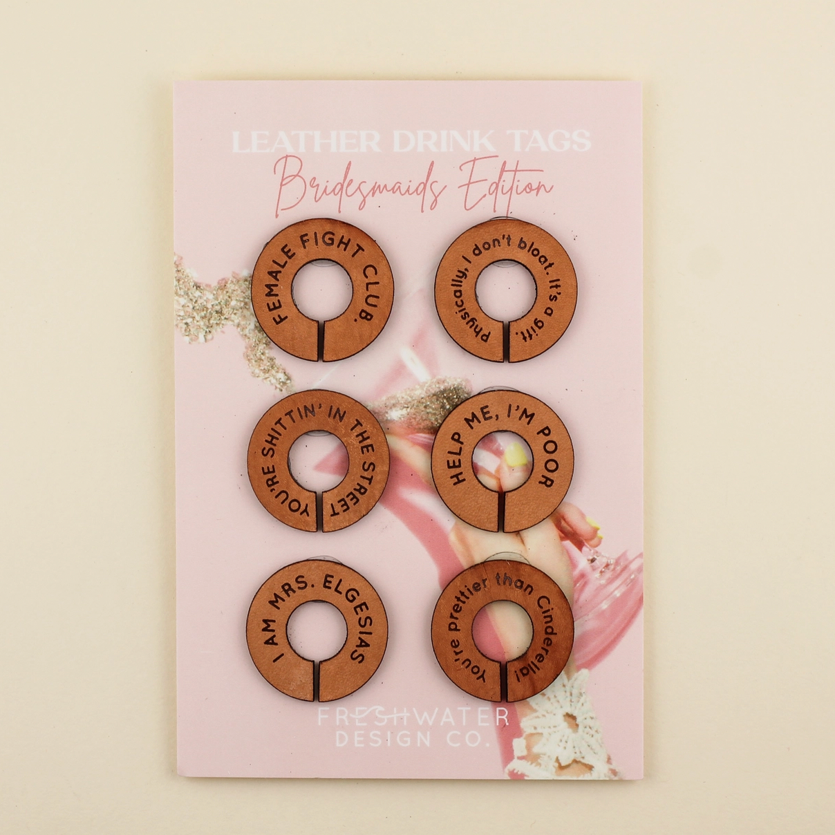 "Bridesmaids" Movie Wine Tag Set
