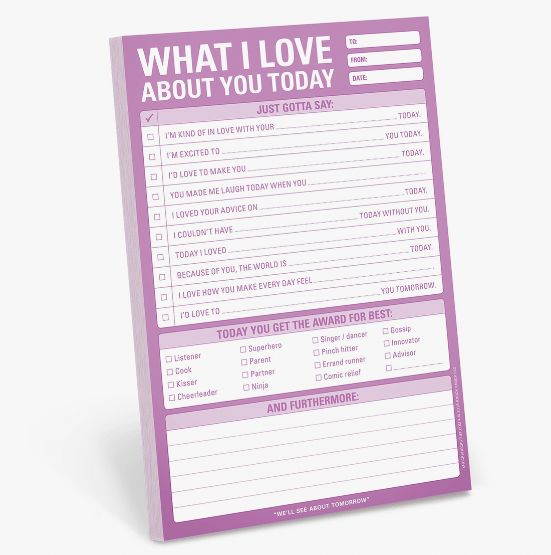 "Love About You" Note Pad