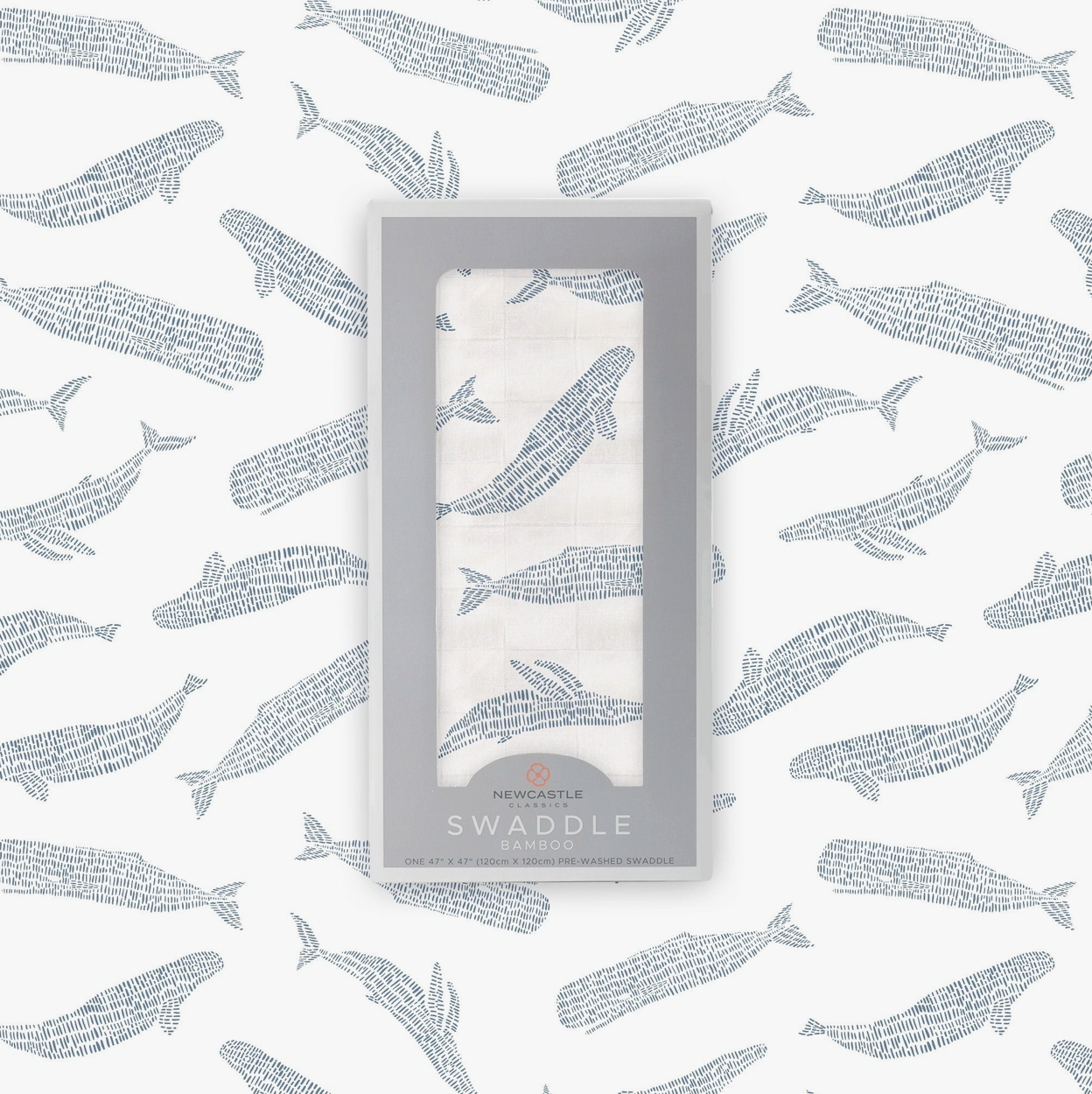 Blue Whales Print Swaddle