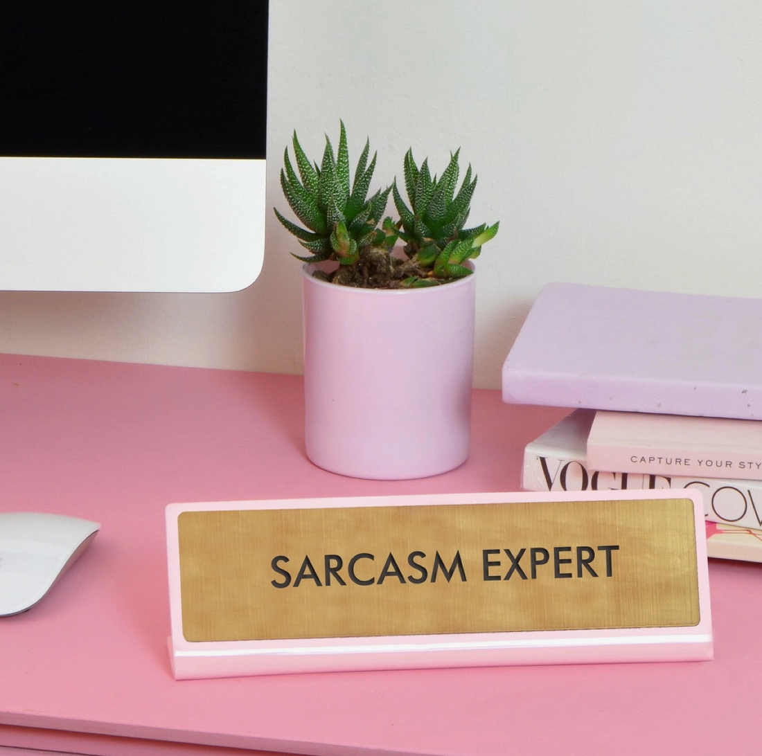 Sarcasm Expert Desk Plate Sign