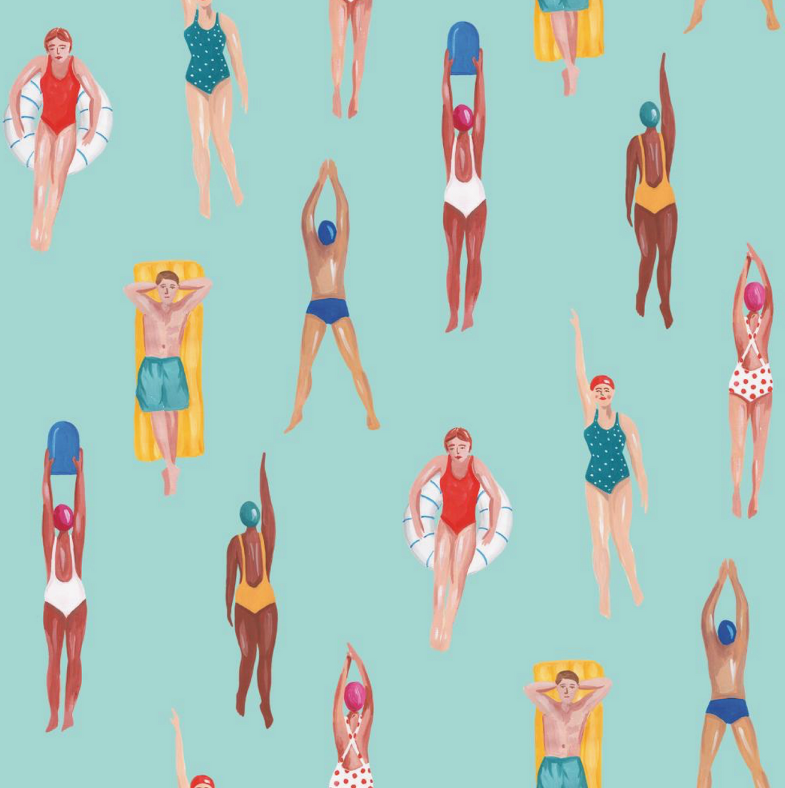 "Riviera Swimmer" Cocktail Napkins