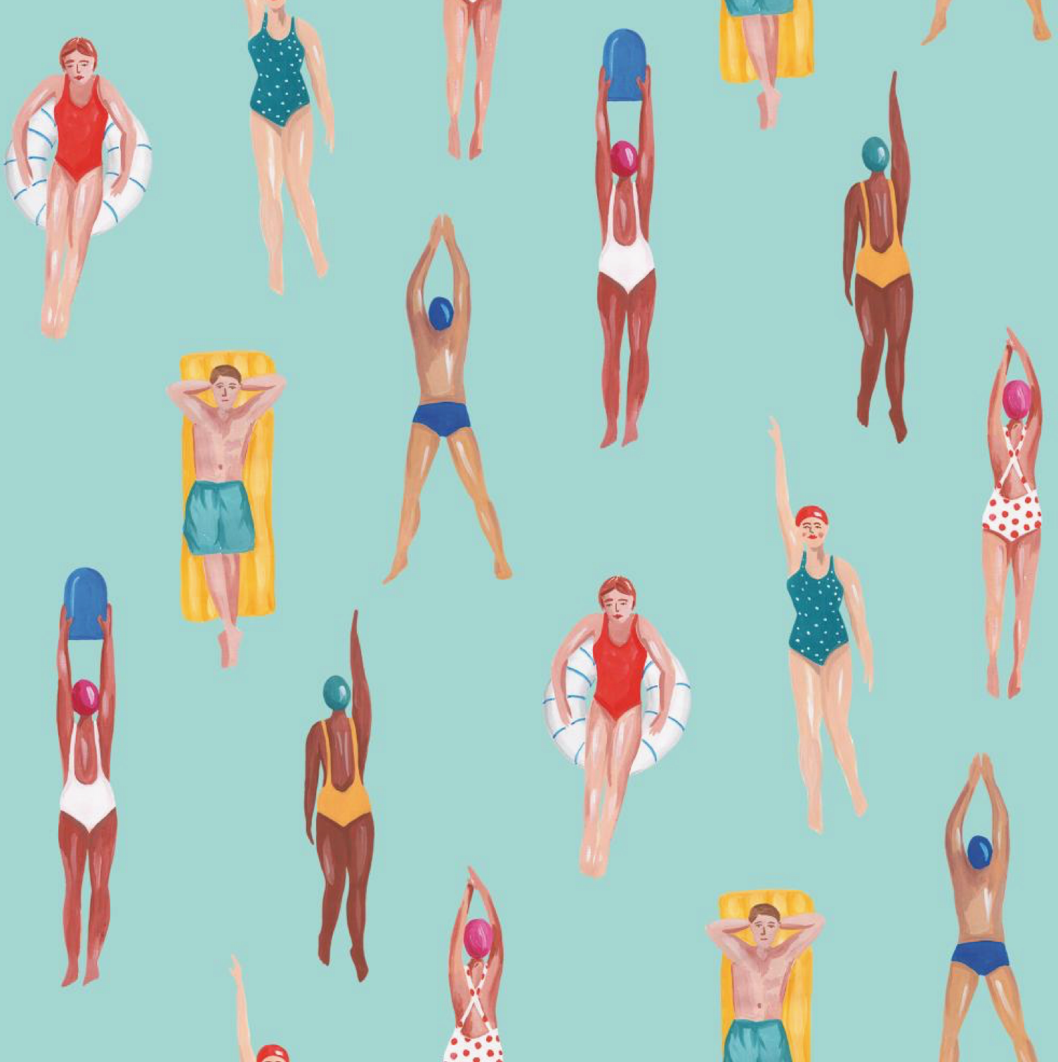 "Riviera Swimmer" Cocktail Napkins