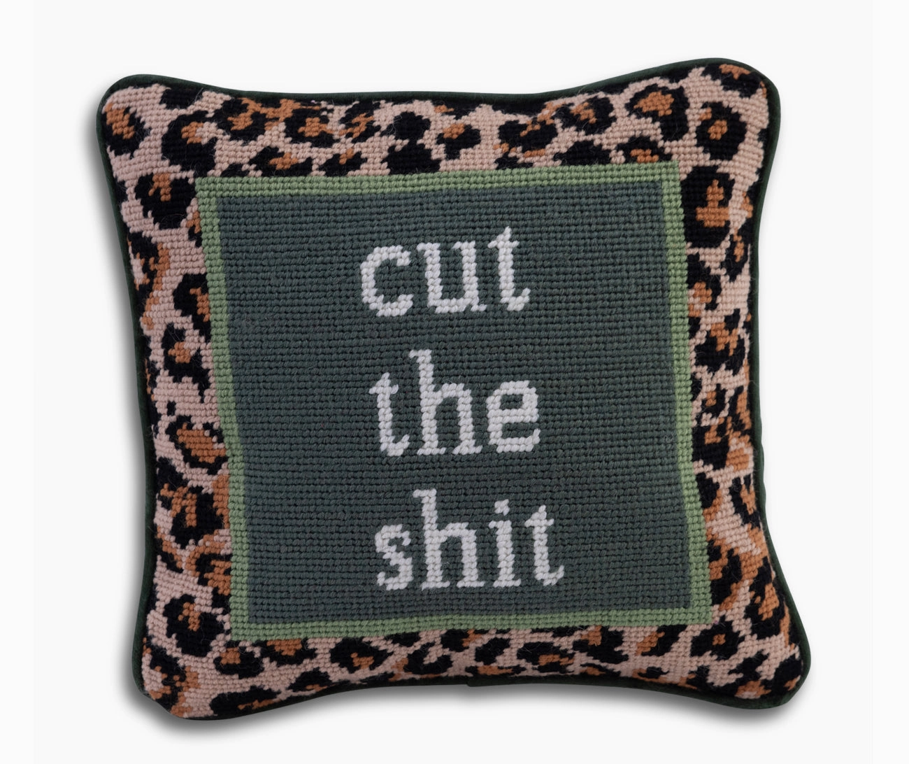 "Cut The Shit" Needlepoint Pillow