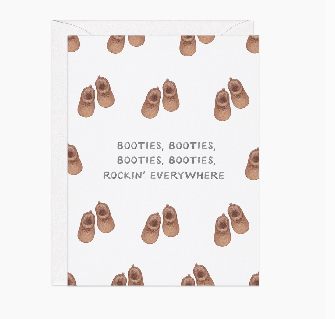 "Miss New Booties" Baby Card
