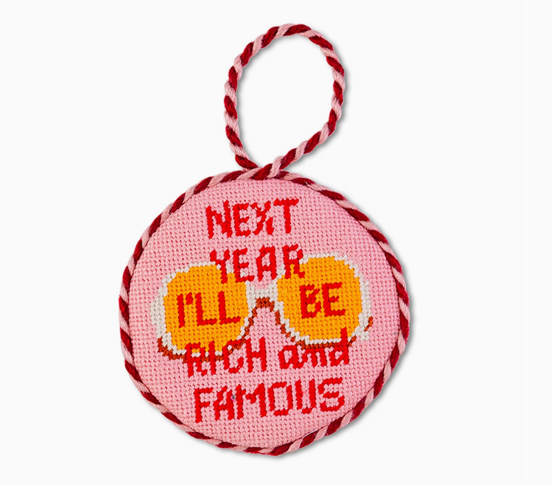 Rich and Famous Needlepoint Ornament