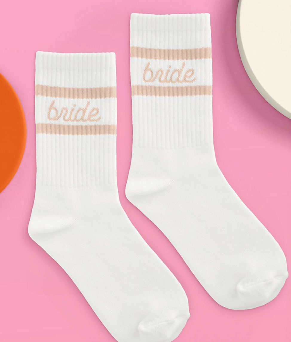 Beige "Bride" Socks