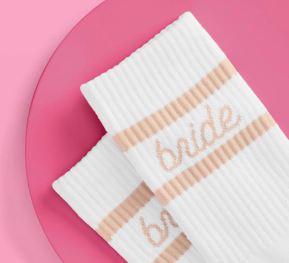 Beige "Bride" Socks