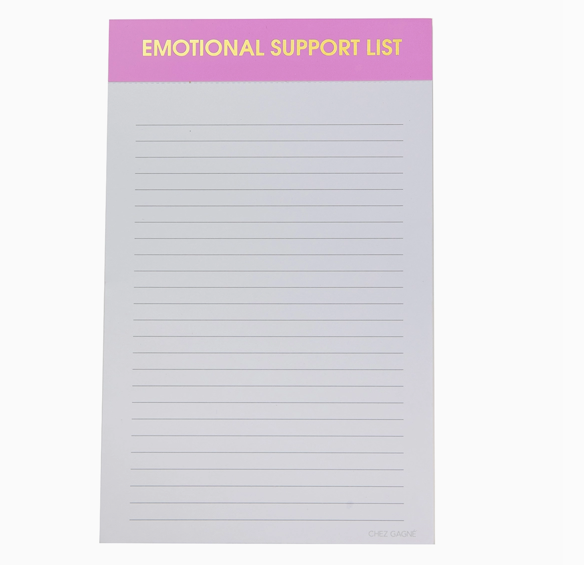 "Emotional Support List" Notepad