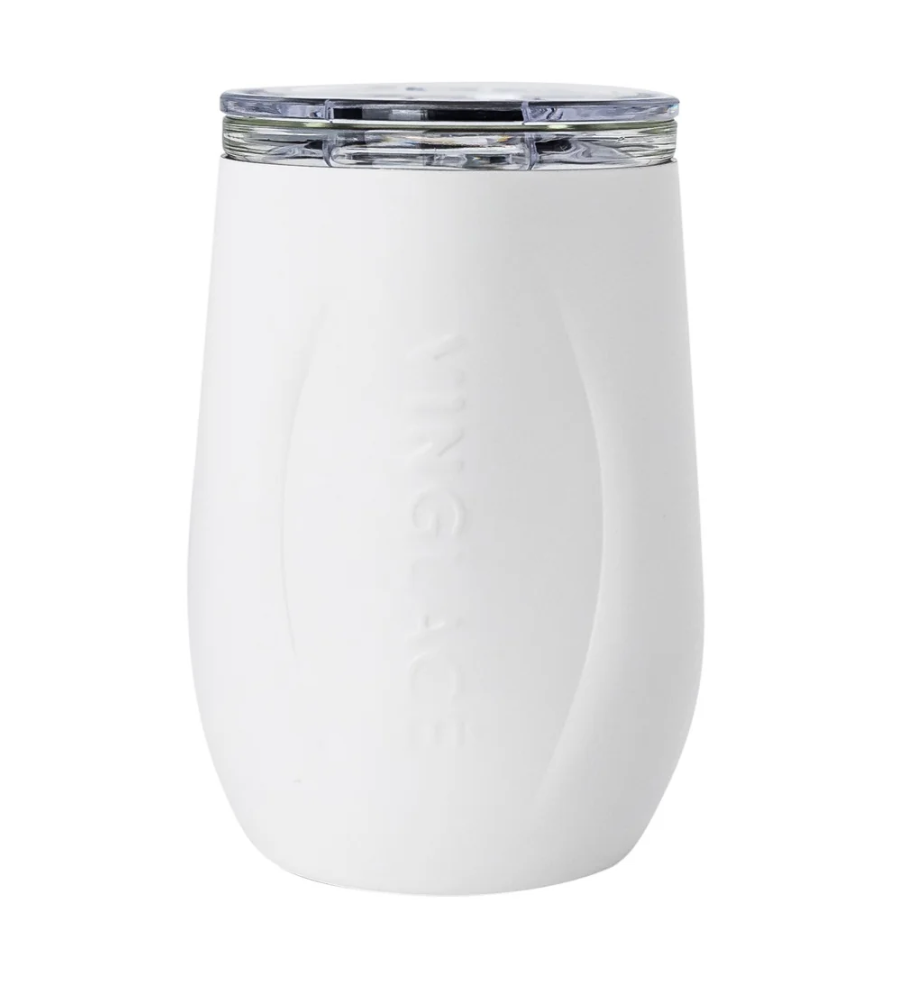 Insulated Glass Lined Wine Glass (White)