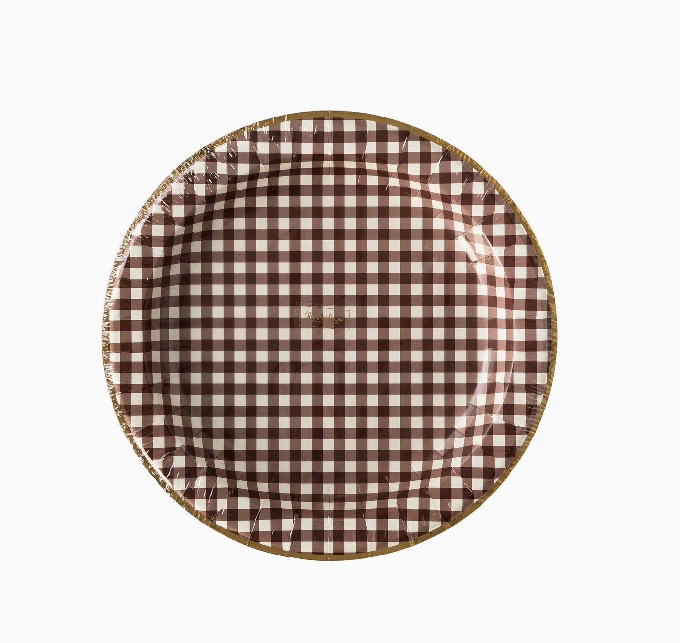 Brown Gingham Paper Plates