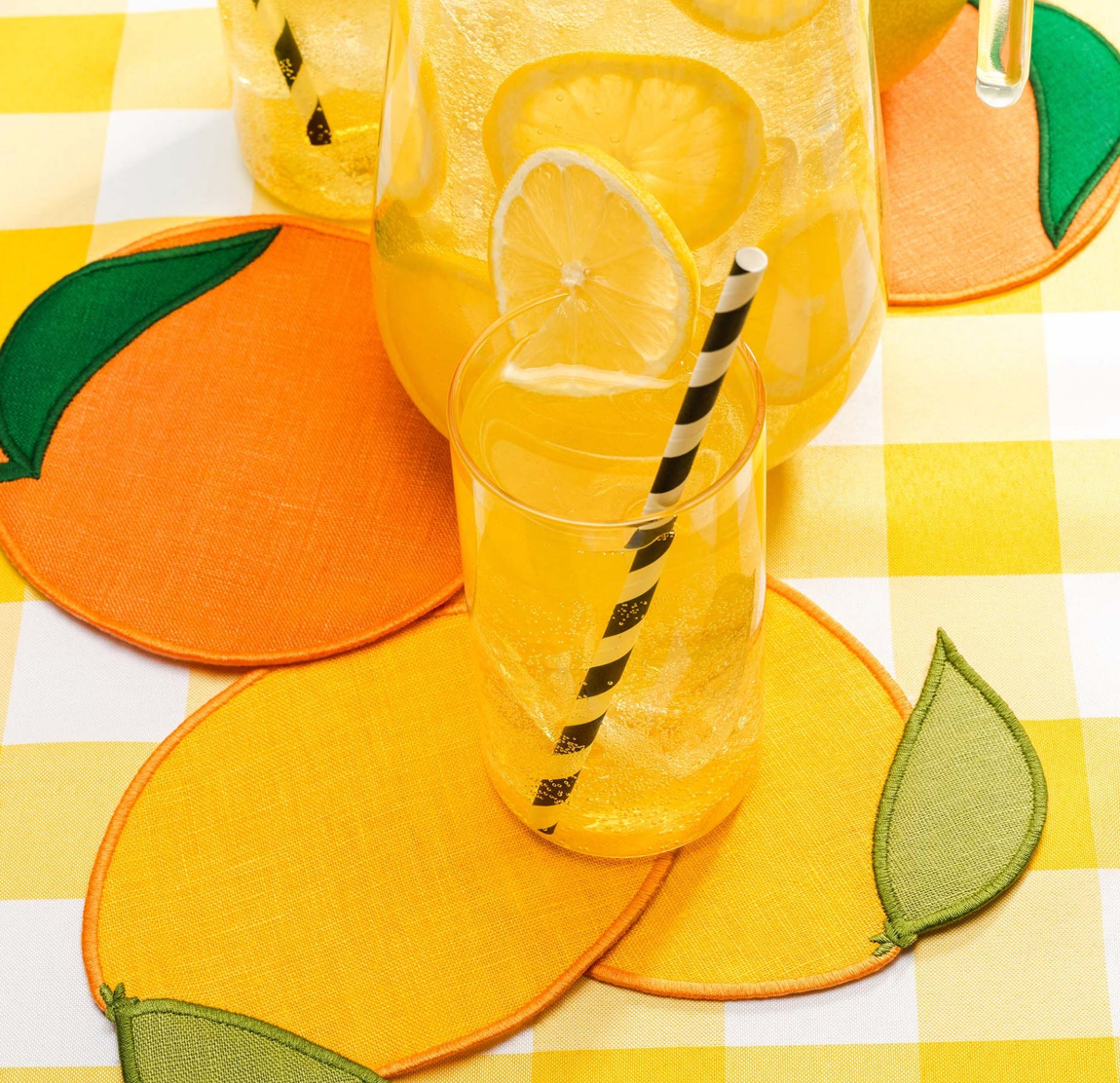 Citrus Linen Cocktail Napkins (Set of 4)