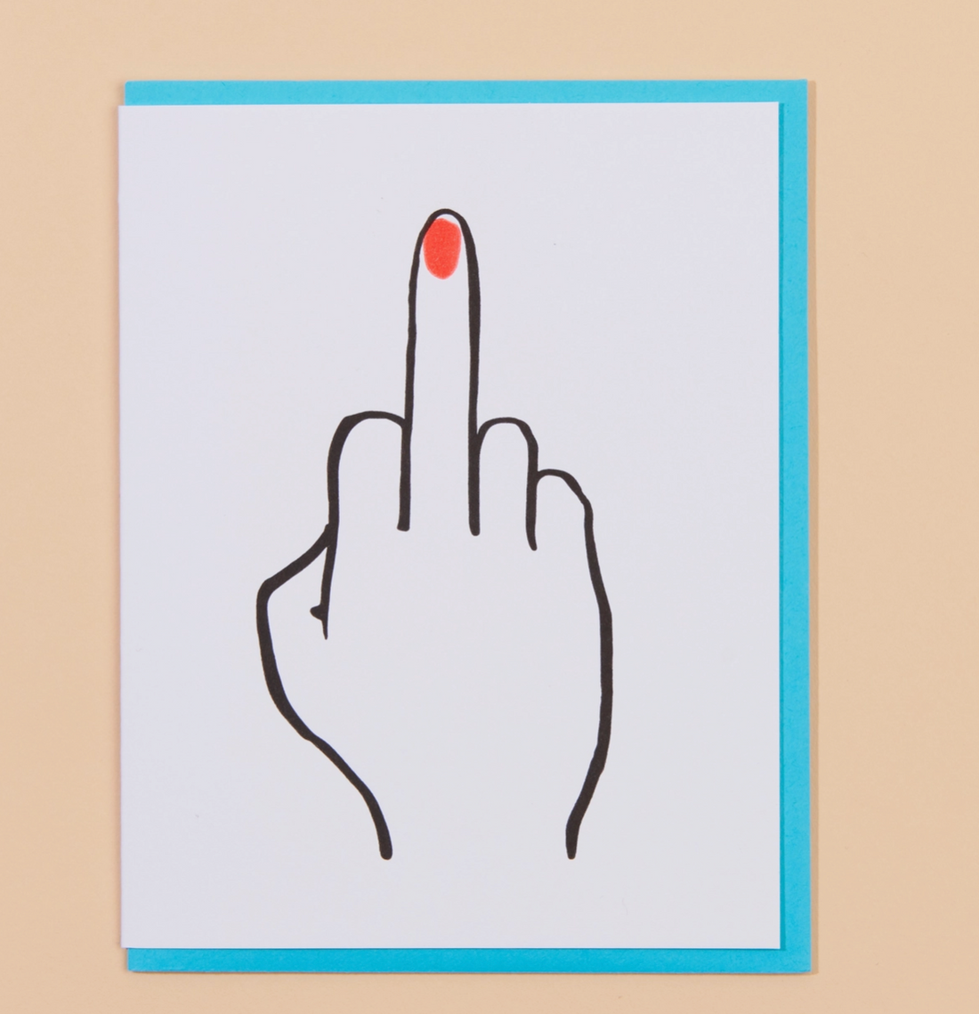 Neon Middle Finger Card