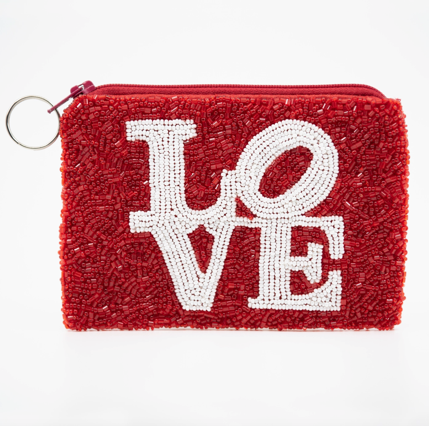 "LOVE" Beaded Pouch