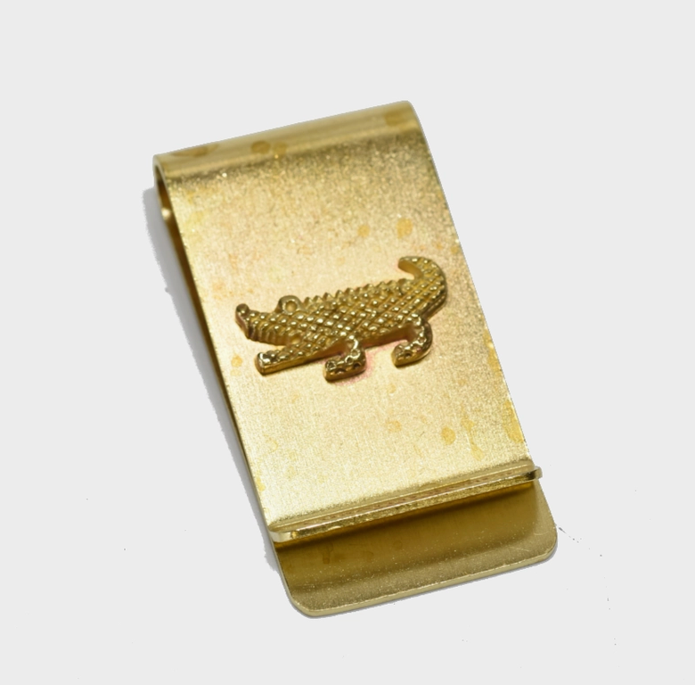 Crocodile Brass Money Clip