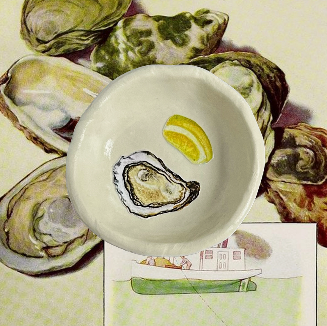 Oyster & Lemon Ring Dish
