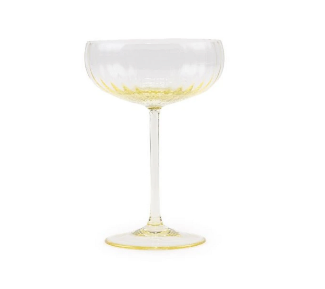 Set of 2 Lyon Champagne Saucer in Citron