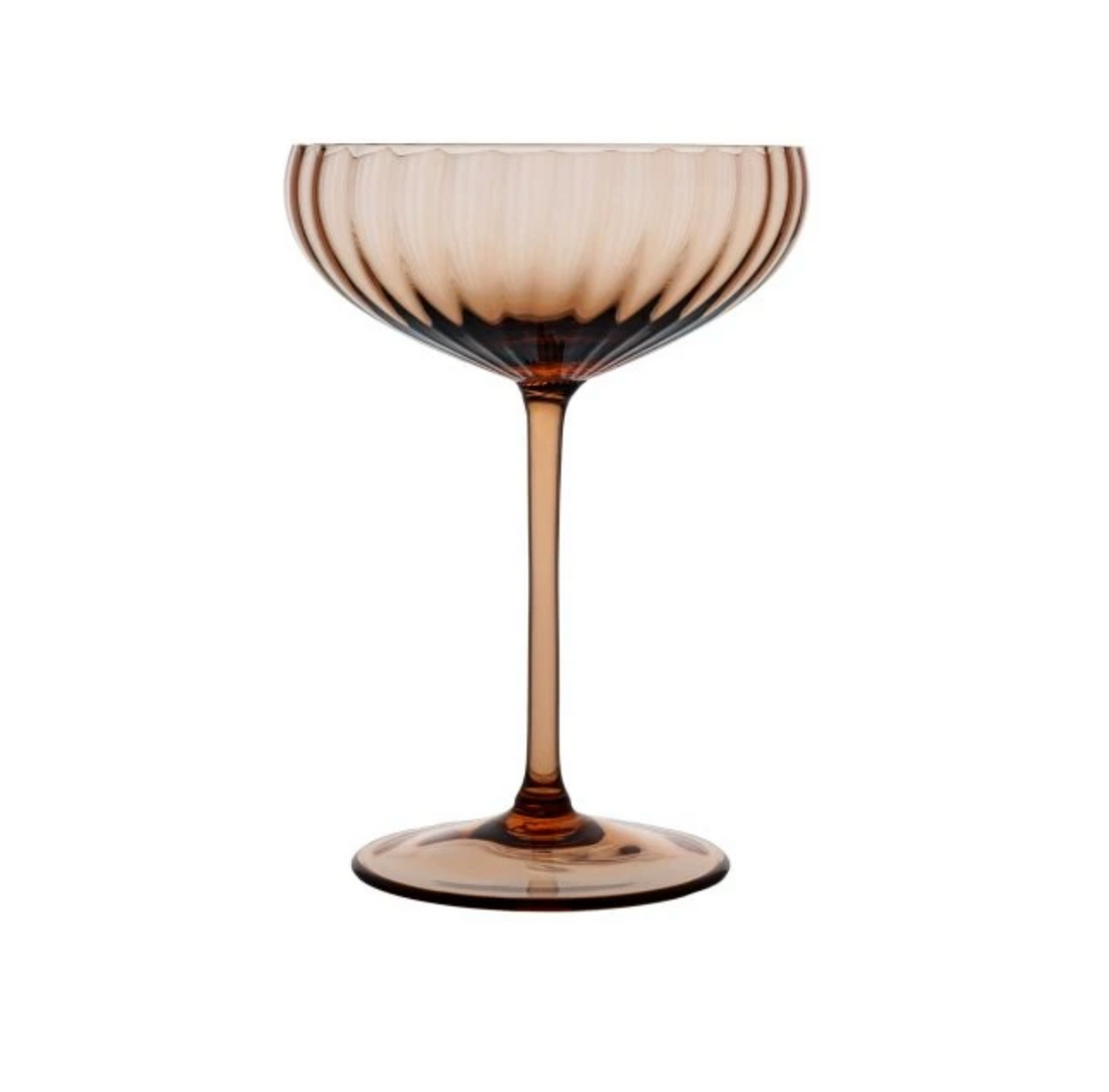 Set of 2 Lyon Champagne Saucer in Brown