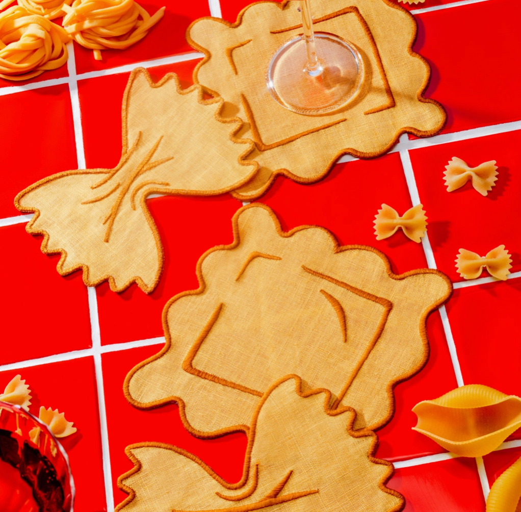 Pasta Linen Cocktail Napkins (Set of 4)