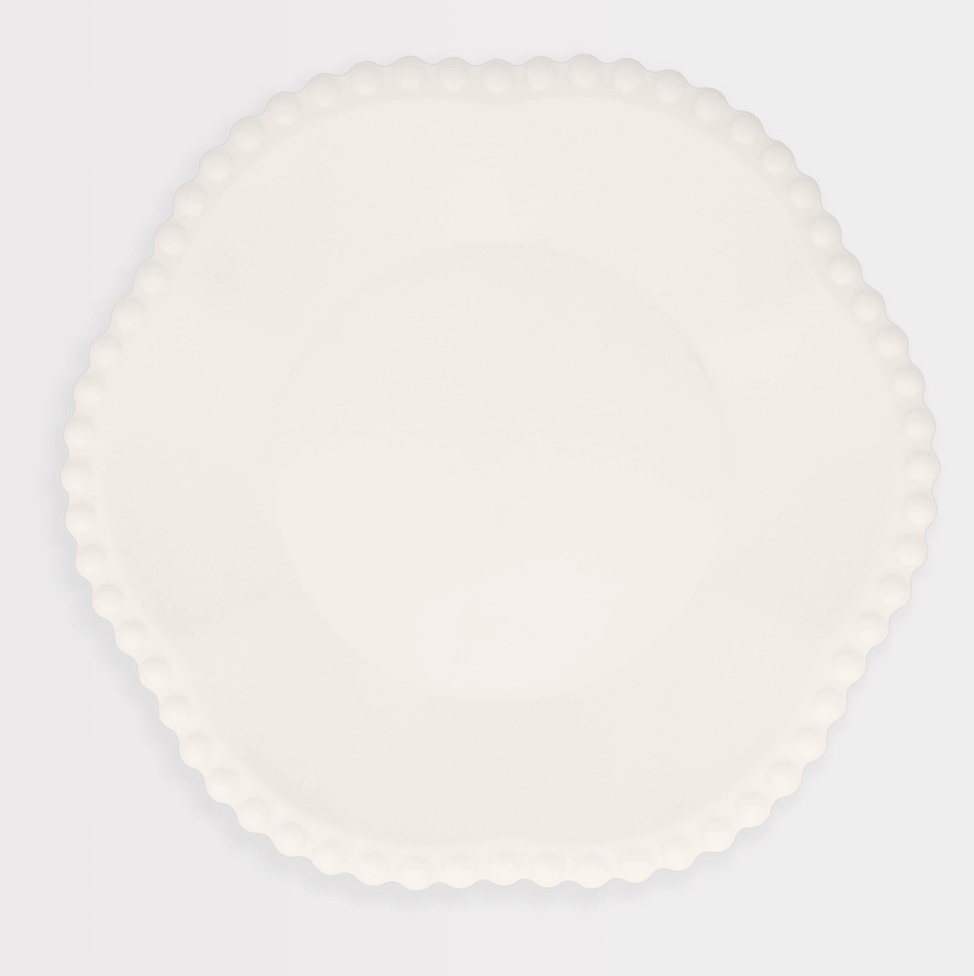Cream Edged Dot Flower Plate