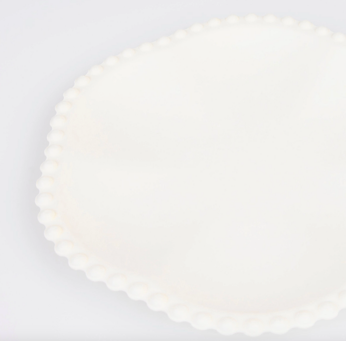 Cream Edged Dot Flower Plate