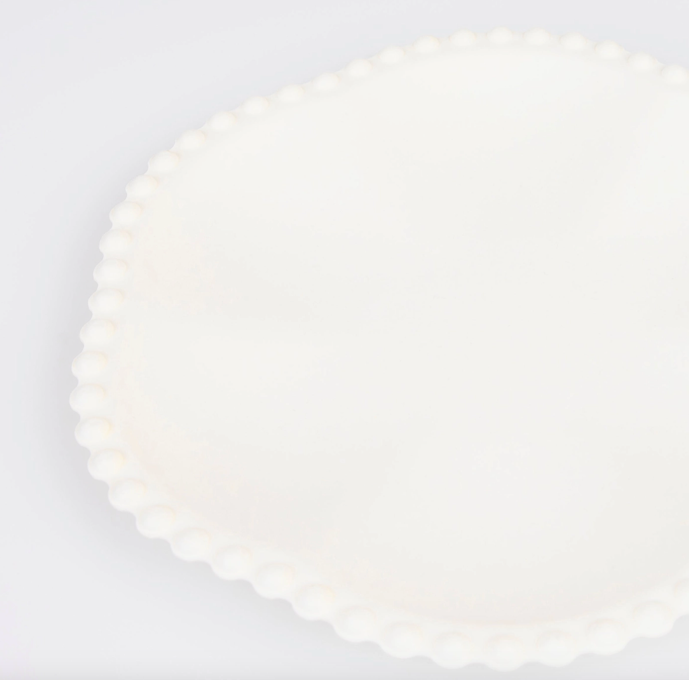 Cream Edged Dot Flower Plate
