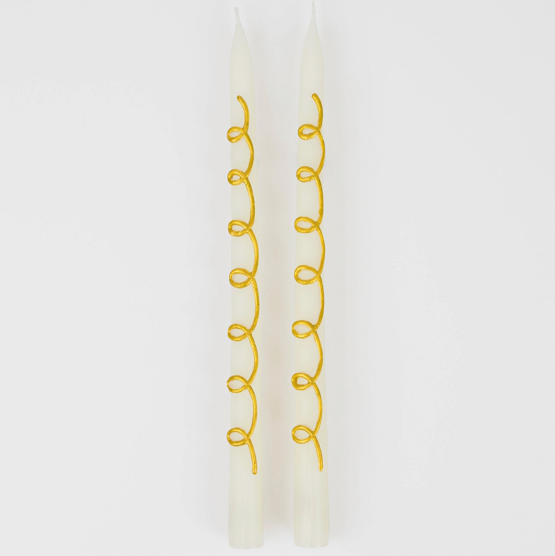 Gold Swirl Taper Candles