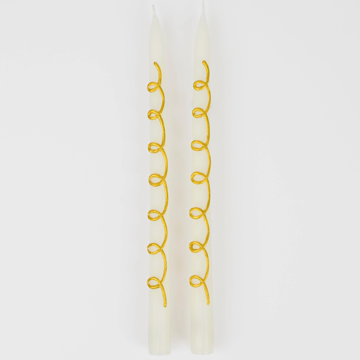 Gold Swirl Taper Candles