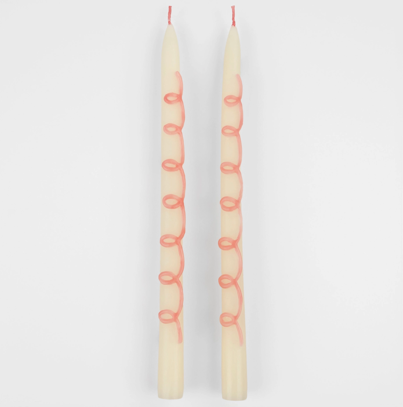 Pink Swirl Taper Candles