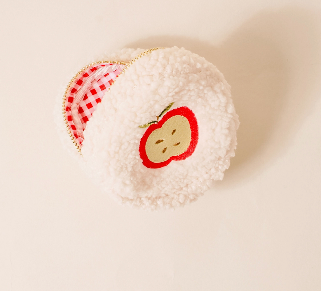 Apple Circle Teddy Pouch