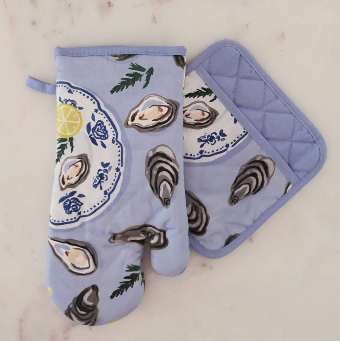 Oyster Oven Mitt & Pot Holder Set