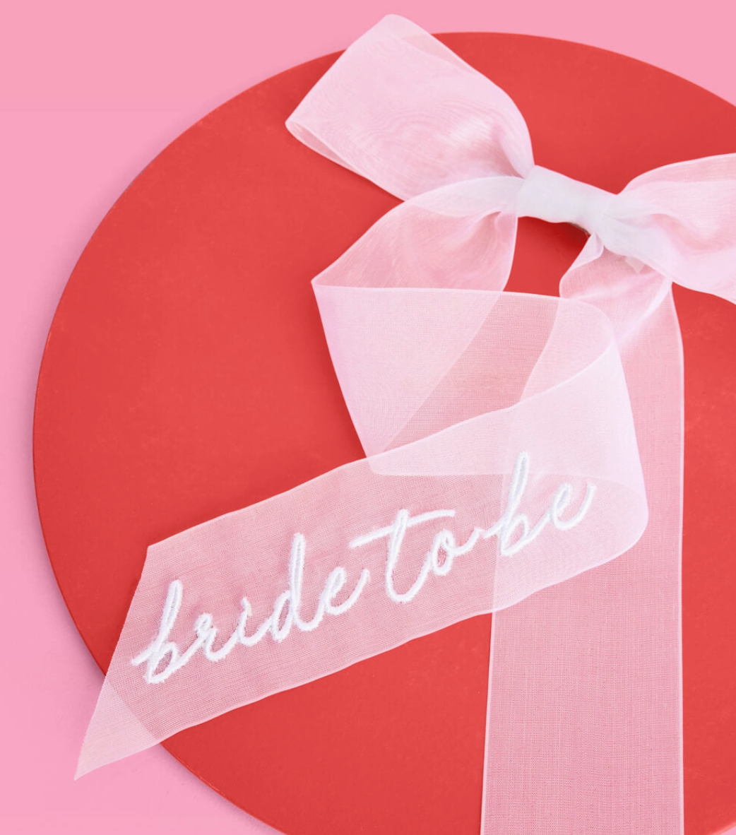 Bride To Be Embroidered Bow