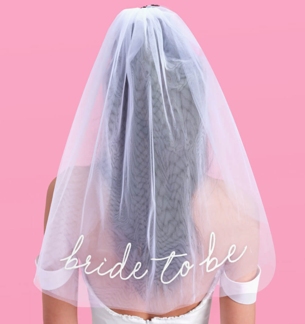 Bride To Be Embroidered Veil