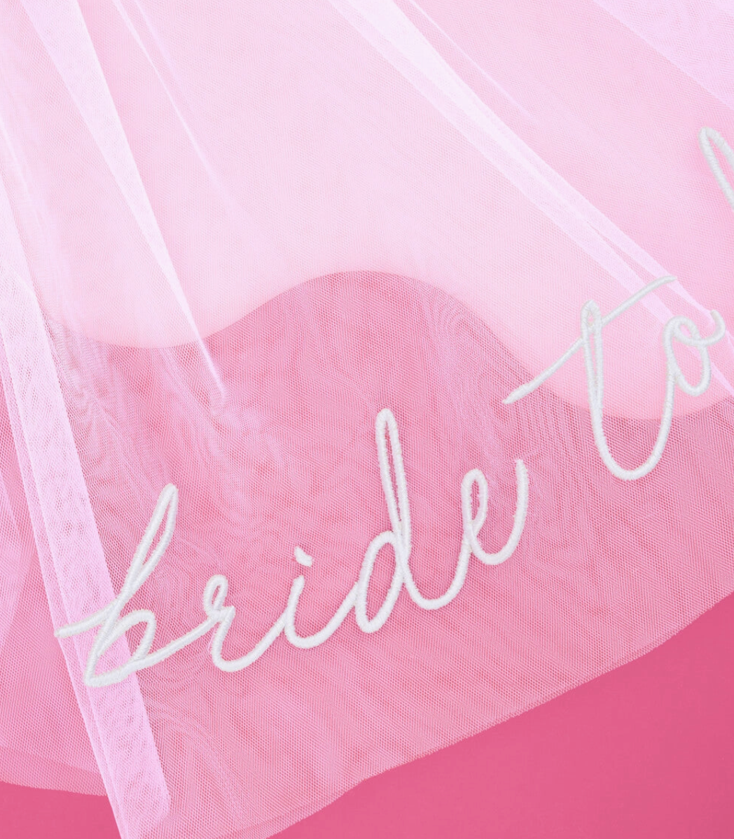 Bride To Be Embroidered Veil