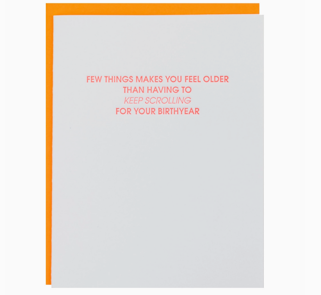 Keep Scrolling Birth Year Card