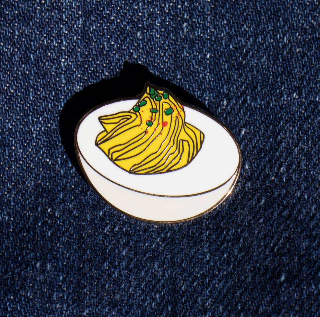 Deviled Egg Enamel Pin