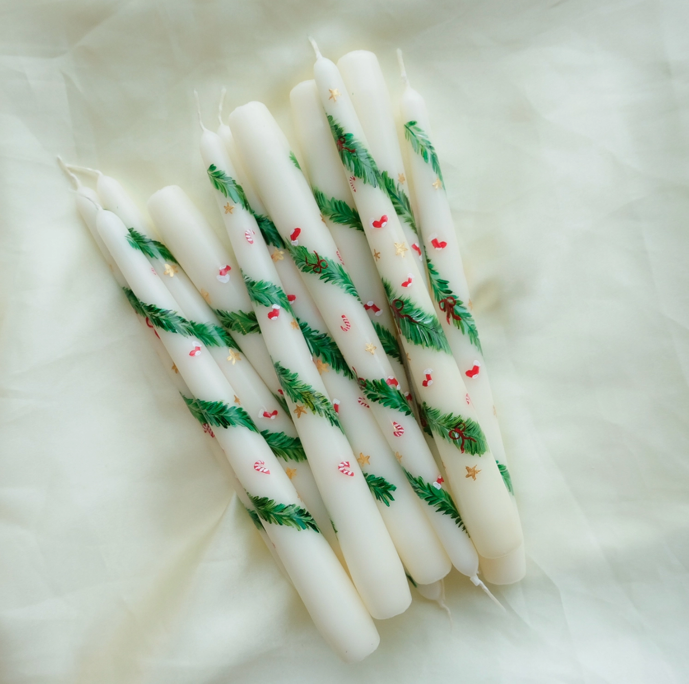 Christmas Festival Painted Candle