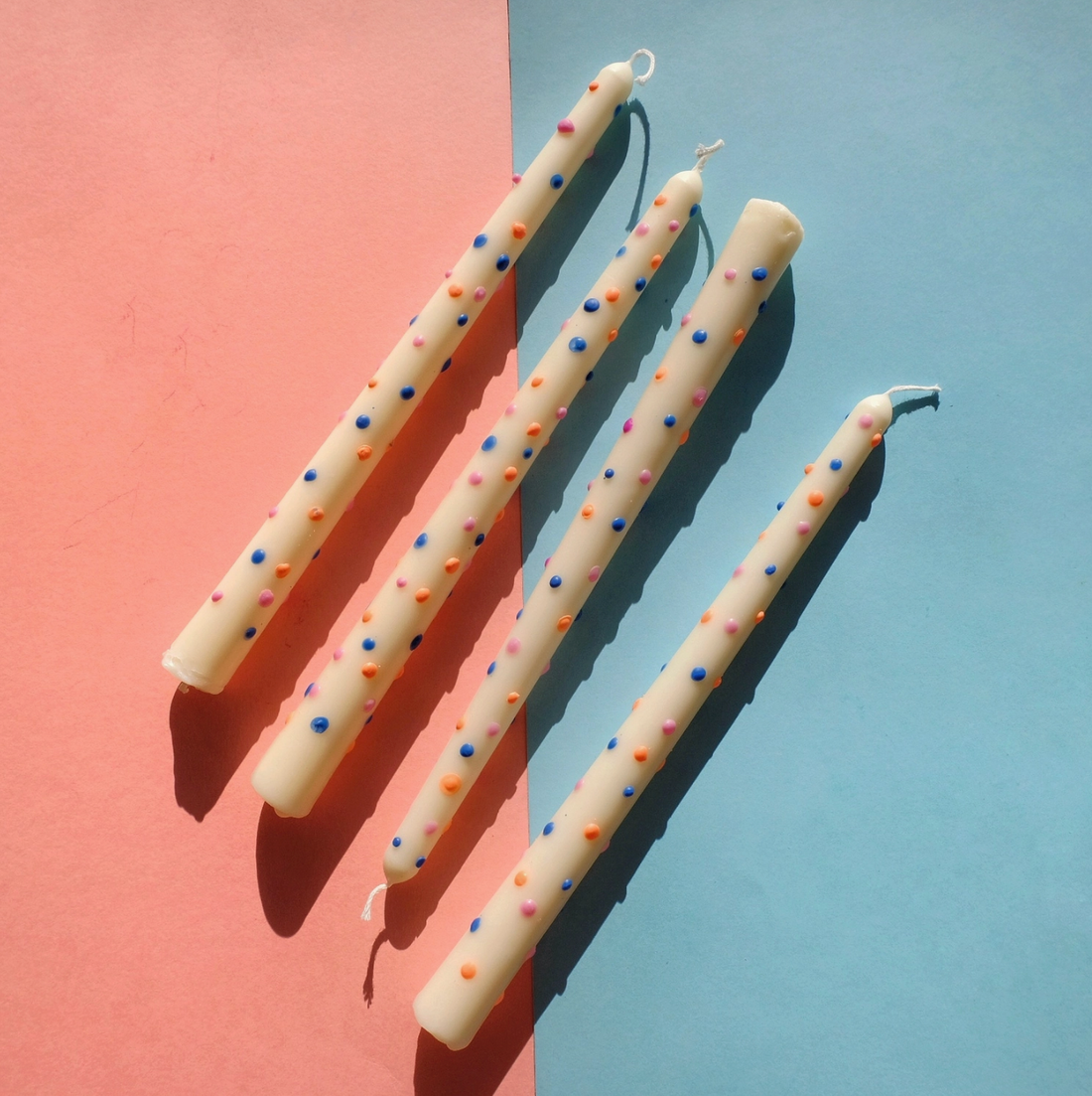 Polka Dot Taper Candle