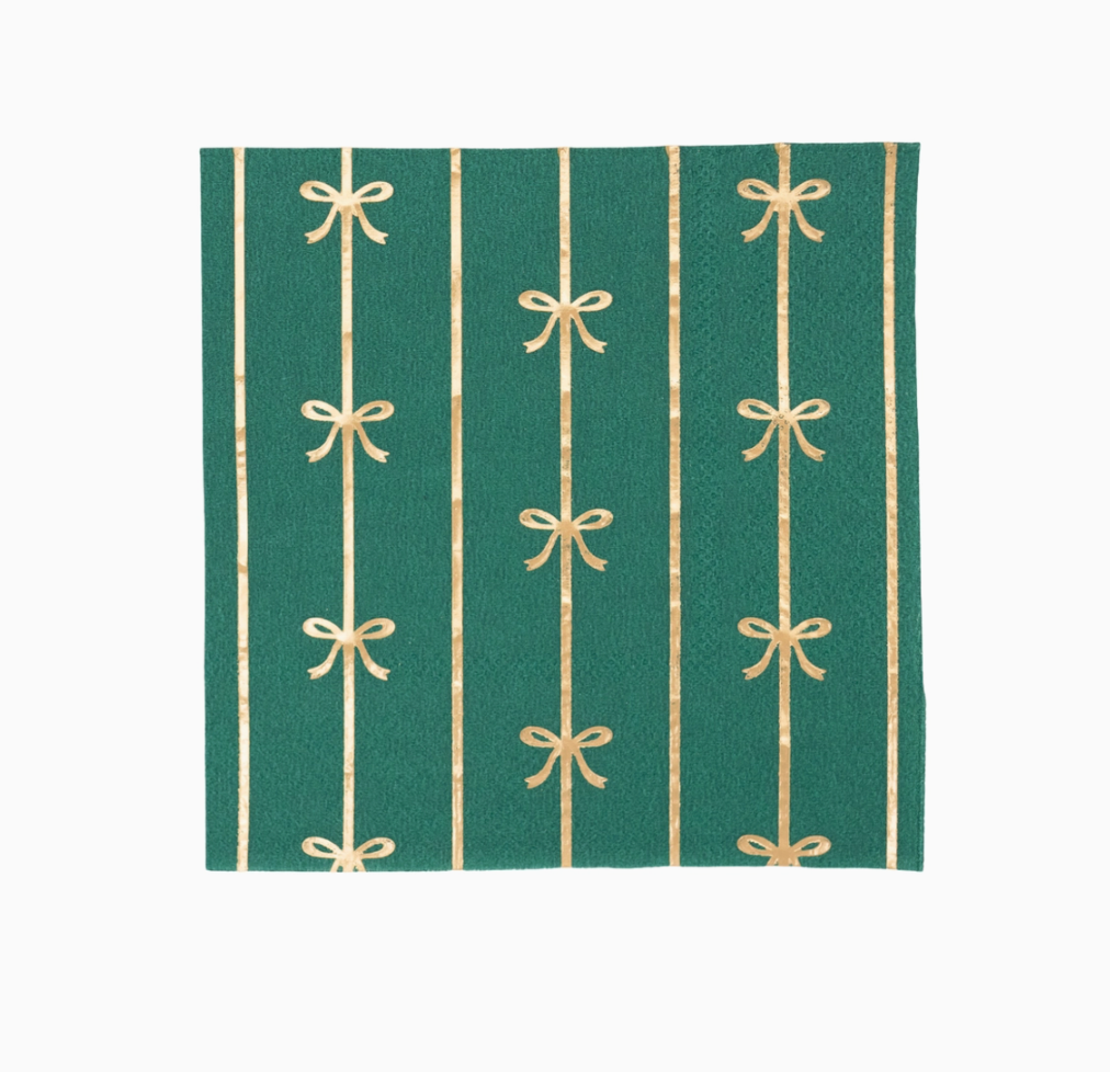 Emerald Green Bow Cocktail Napkins