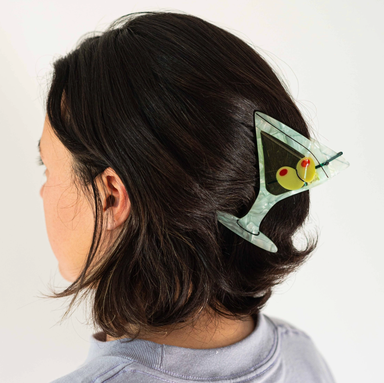 Large Martini Hair Claw Clip