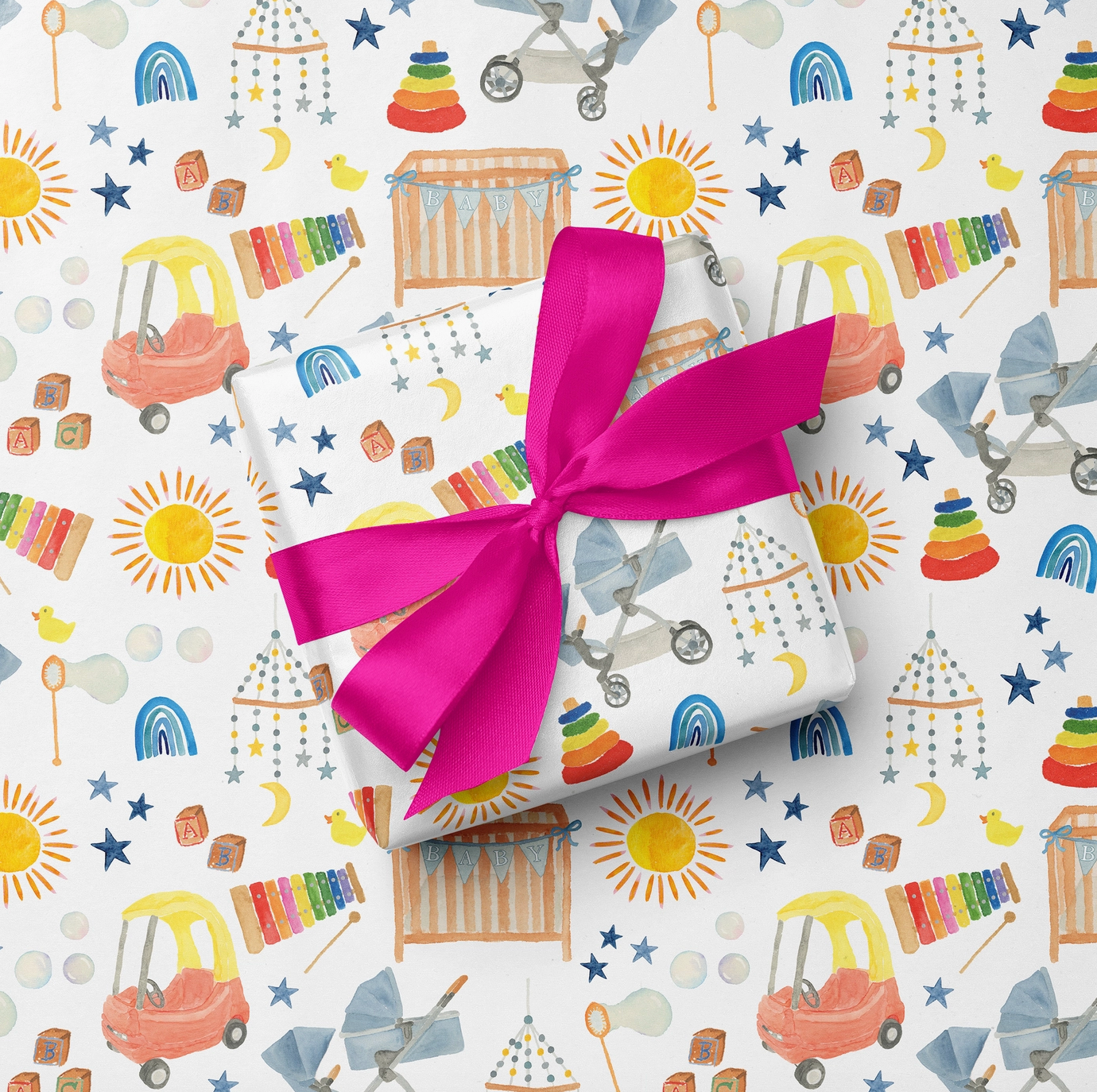 Baby Shower Wrapping Paper (3 Sheets/Roll)